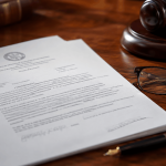 Official court summons papers on a desk with reading glasses and a gavel, representing a debt collection lawsuit in Florida.